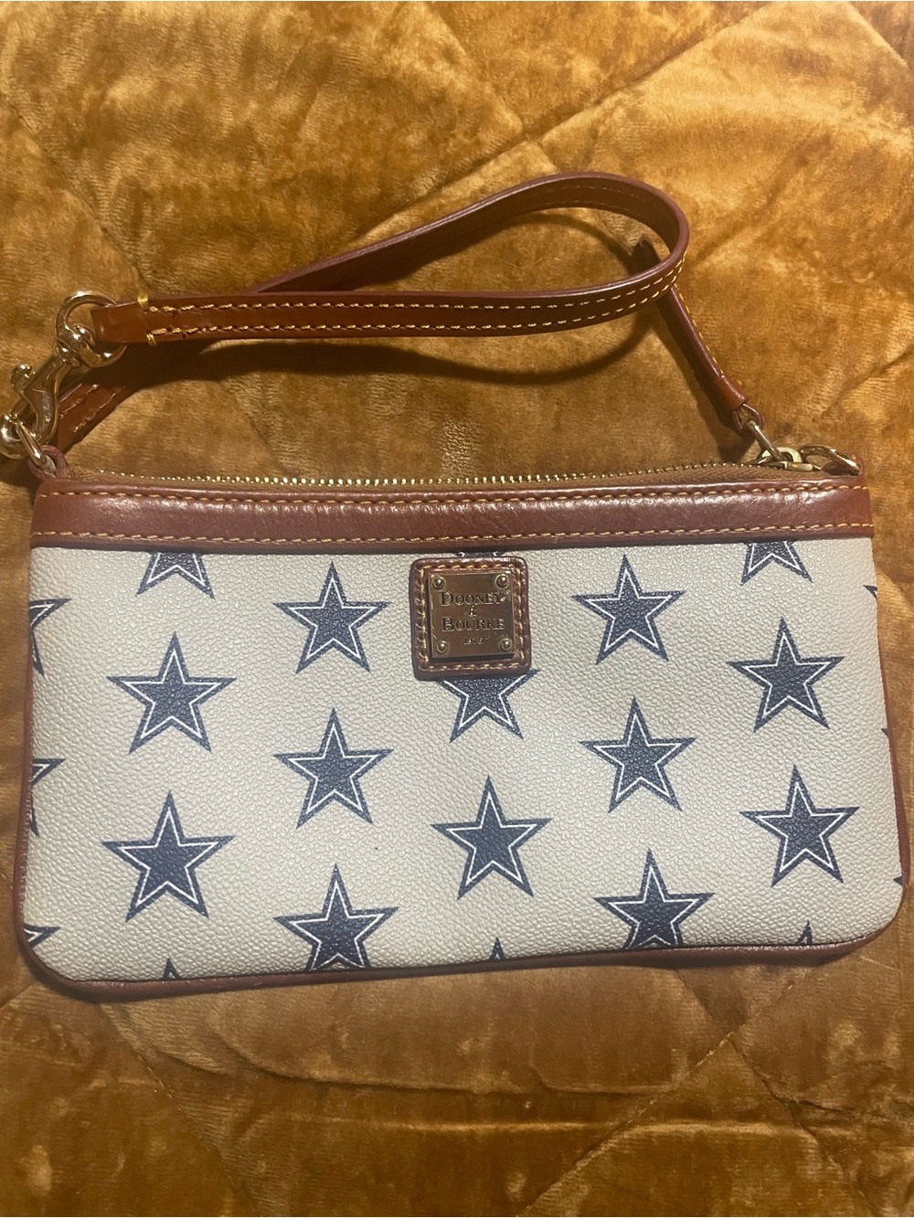 Dooney & Bourke Dallas Cowboys White and Navy Star Wristlet